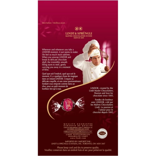 Lindt Lindor Dark Chocolate Strawberry Truffles - Irresistible 150g Bag for a Rich and Romantic Valentine's Day Treat