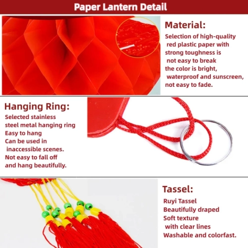 2024 Chinese New Year Decorations - 28pcs Set with Chunlian, Fu Character Ornament, Window Decals, Door Sticker, Red Envelopes, Lanterns