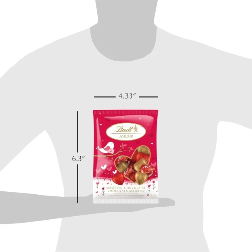 Coeurs de chocolat au lait assortis Lindt Amour - irrésistible sac de 103&nbsp;g chocolats délicieux