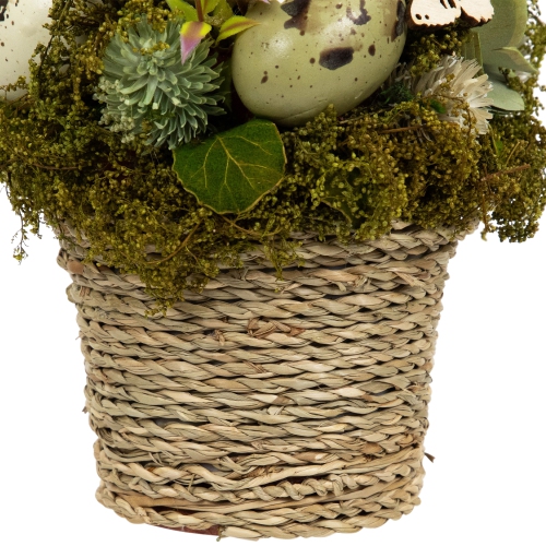 Wooden Mixed Floral and Easter Egg Artificial Arrangement - 7"