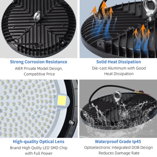 4 PACK - Super bright 200 Watt 14 Inch LED Bay light, 6500K Cool white, Certified dust/water proof