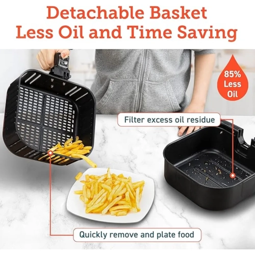 5.8qt Max XL Air Fryer Oven Combo - 12 One-Touch Custom Functions, Nonstick, Dishwasher-Safe, Cookbook & Online Recipes