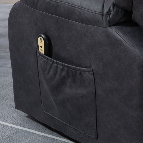 HOMCOM Power Lift Chair for Elderly, Microfibre Upholstered Electric Recliner Chair for Seniors with Footrest, Remote Control, Side Pockets for