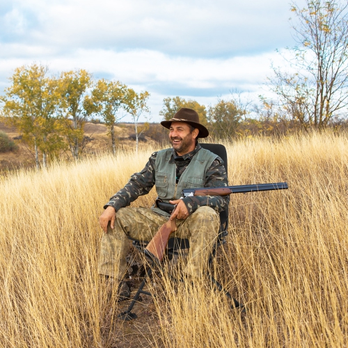 Gymax 360 Degree Swivel Hunting Chair Folding Hunter Blind Chair w/ All-terrain Feet