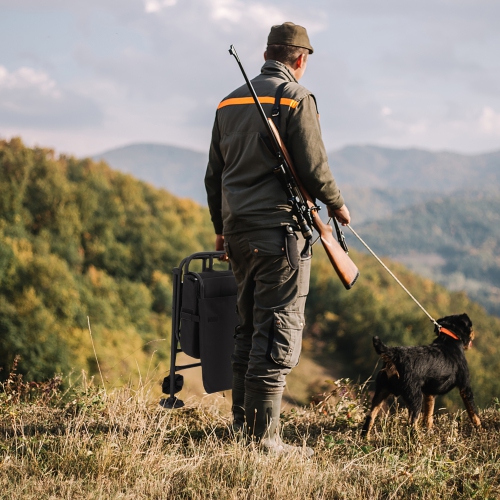 Gymax 360 Degree Swivel Hunting Chair Folding Hunter Blind Chair w/ All-terrain Feet