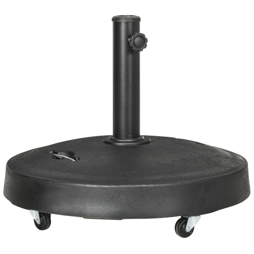 Outsunny Patio Umbrella Base with 4 Lockable Wheels, 51 lb Heavy Duty
