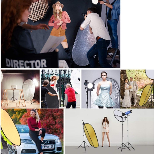 24x35inch Photography Light Reflector 5 in 1 Portable 60x90cm Oval Collapsible Multi Disc Photography Studio Photo Camera Lighting Reflector Diffuser