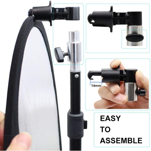 24x35inch Photography Light Reflector with Clip 5 in 1 Portable 60x90cm Oval Collapsible Multi Disc Photography Studio Photo Camera Lighting