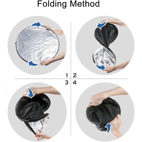 60cm/24inch Lighting Reflectors 5 in 1 Photos Round Reflector for Photo Studio Photography Accessory Handhold Portable Light Diffuser Panel