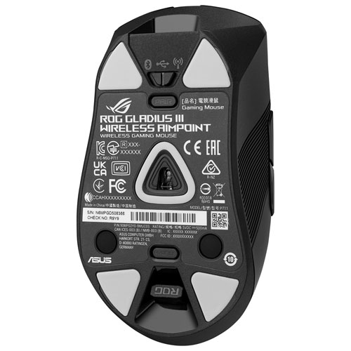 Souris de jeu optique sans fil de 36 000 ppp ROG Gladius III Wl Aimpoint d'ASUS - Noir