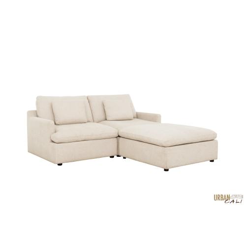 Urban Cali Long Beach Small Modular Sectional Sofa with Ottoman