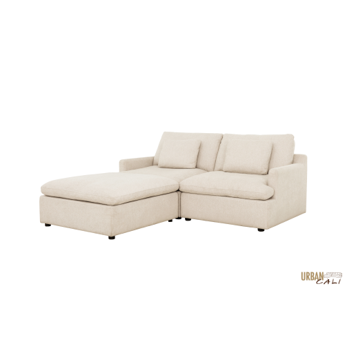 Urban Cali Long Beach Small Modular Sectional Sofa with Ottoman