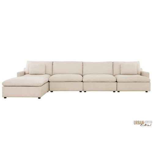 Urban Cali Long Beach Large Modular Sectional Sofa with Ottoman
