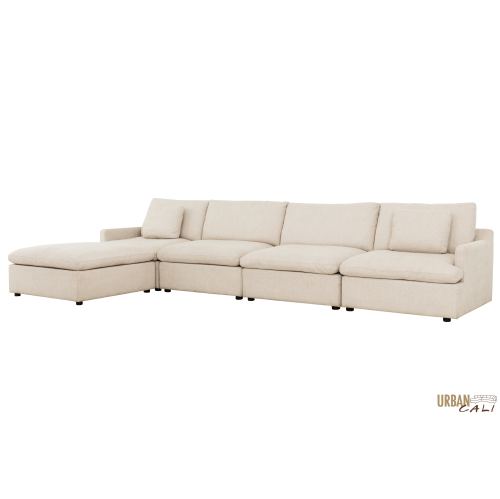 Urban Cali Long Beach Large Modular Sectional Sofa with Ottoman