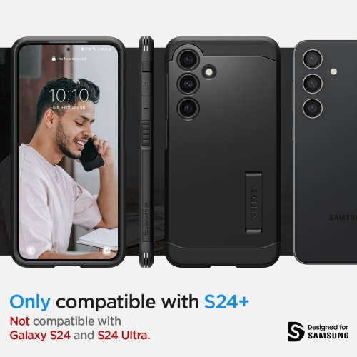 Spigen Case for Samsung Galaxy S24 Plus Case: Tough Armor Heavy Duty Shock Resistant for Samsung Galaxy S24 Plus Case - Black