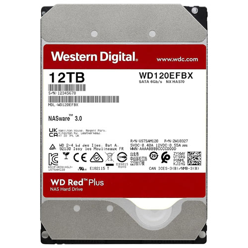 WD Red Plus 12TB 3.5" 7200RPM SATA Internal NAS Hard Drive