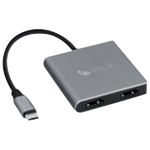 Helix 4-in-1 USB-A to Dual HDMI Adapter with USB-C Power Delivery