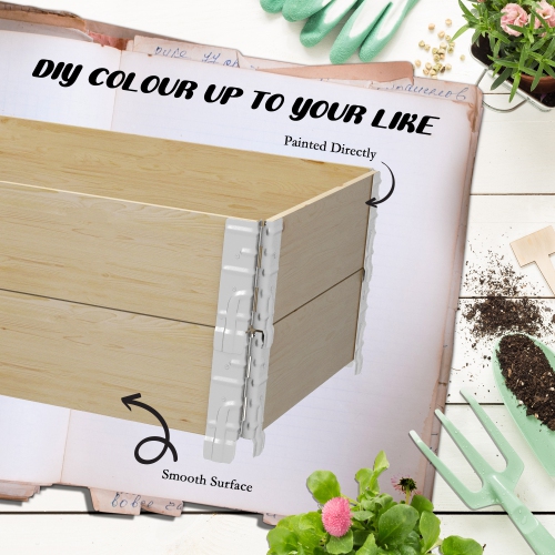 Outsunny Wooden Raised Garden Bed Kit with Open Bottom, 45.3" x 31.5" x 15" Foldable Outdoor Elevated Planter Box for Vegetables, Flowers, Fruits,