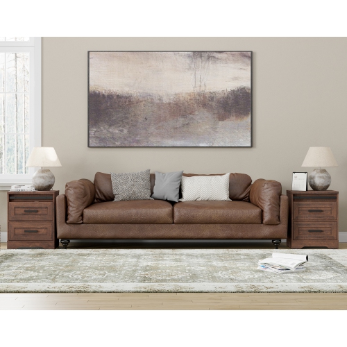 WAMPAT 2 Pack End Table with Charging Station Side Sofa Table with 3 Drawers, Modern Nightstand with Power Outlets & USB Ports for Living Room,