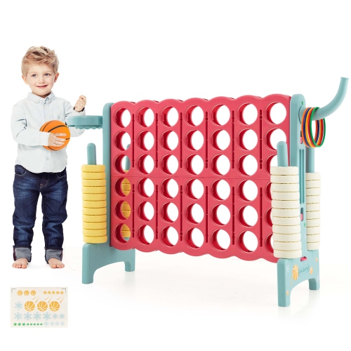 COSTWAY  Jumbo 4-To-Score 4 In A Row Giant Game Set Withstickers for Kids Adults Family Fun