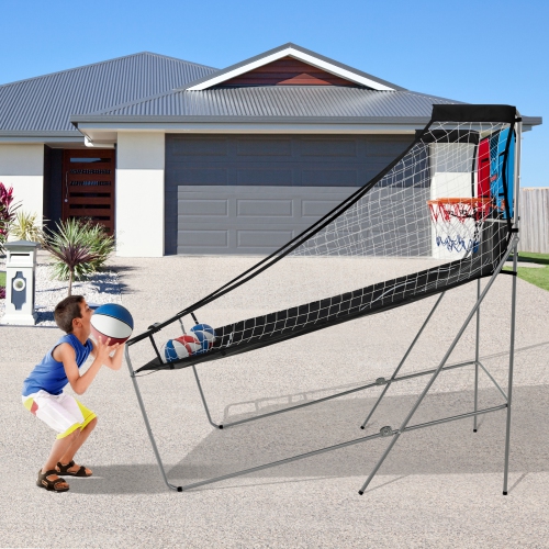 Costway Dual Shot Basketball Arcade Game with 8 Game Modes Arcade Sound Electronic Scoring