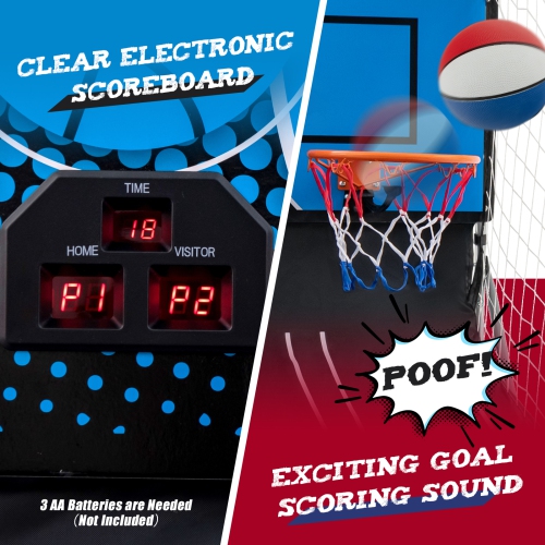 Costway Dual Shot Basketball Arcade Game with 8 Game Modes Arcade Sound Electronic Scoring