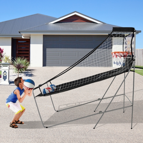 Costway Dual Shot Basketball Arcade Game with 8 Game Modes Arcade Sound Electronic Scoring