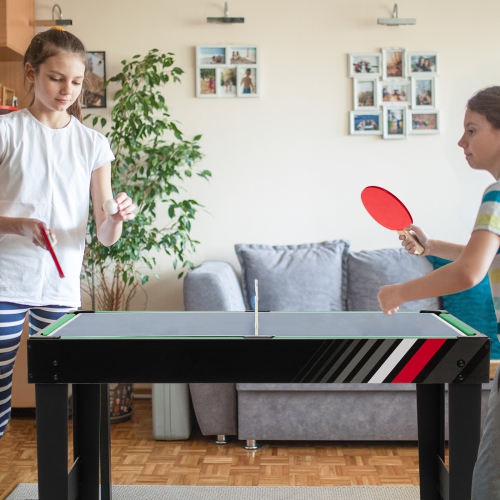 Costway 4-in-1 Combo Game Table 49" Foosball with Pool Billiards Air Hockey Table Tennis