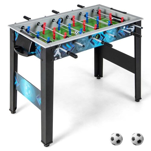 Costway Foosball Table Game Set with 2 Footballs, Smooth Handle, 18 Realistic Players