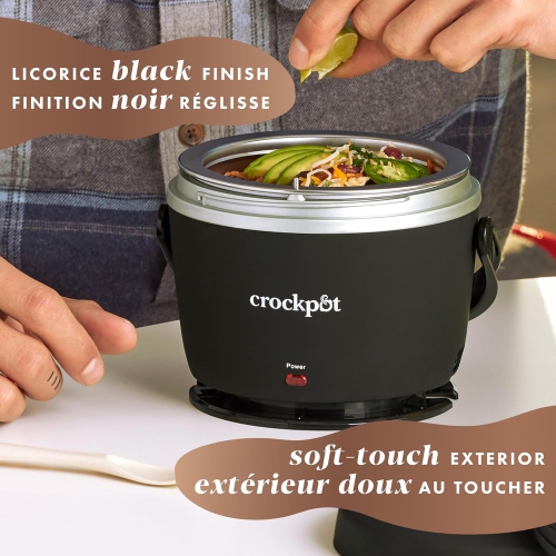 Crock-Pot Electric Lunch Box, Portable Food Warmer for On-the-Go, 20-Ounce, Licorice Black