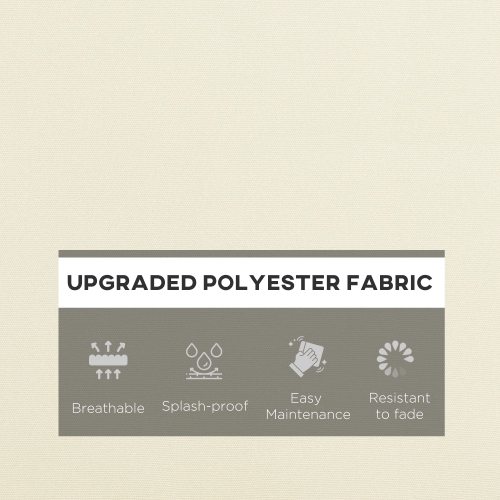 Outsunny Patio Chair Cushions Pillows Set of 2, Back and Seat Replacement Patio Cushions Set for Indoor Outdoor Garden Furniture, Cream White