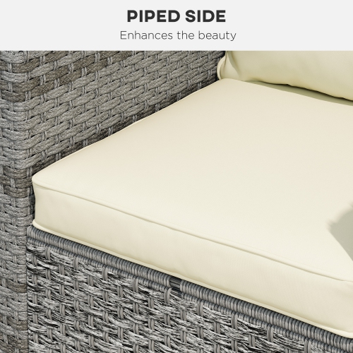 Outsunny Patio Chair Cushions Pillows Set of 2, Back and Seat Replacement Patio Cushions Set for Indoor Outdoor Garden Furniture, Cream White