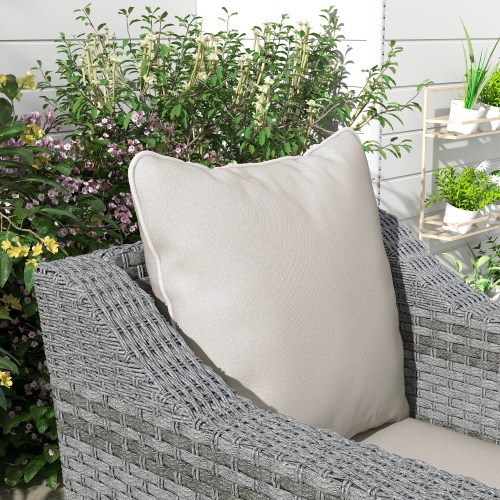 Outsunny Patio Chair Cushions Pillows Set of 2, Back and Seat Replacement Patio Cushions Set for Indoor Outdoor Garden Furniture, Cream White