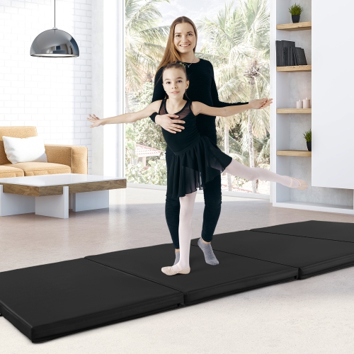 Costway 10' x 4' x 2" 4-Panel Folding Exercise Mat with Carrying Handles for Gym Yoga
