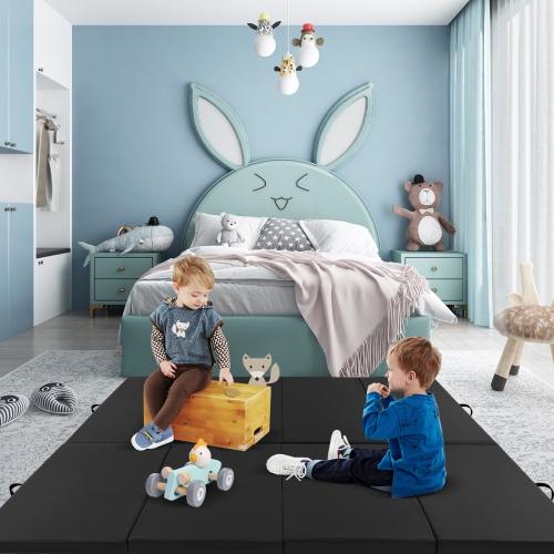 Costway 10' x 4' x 2" 4-Panel Folding Exercise Mat with Carrying Handles for Gym Yoga