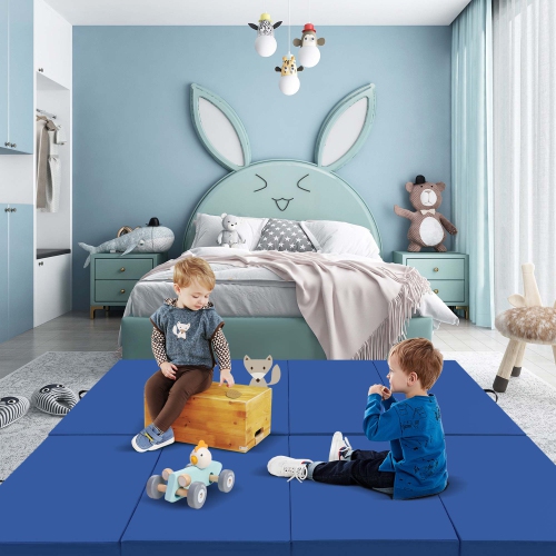 Costway 10' x 4' x 2" 4-Panel Folding Exercise Mat with Carrying Handles for Gym Yoga