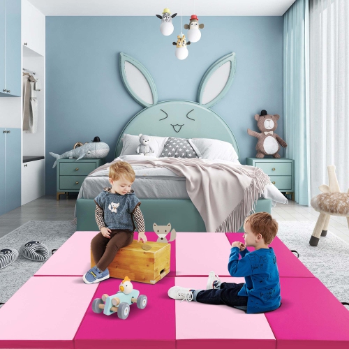 Costway 10' x 4' x 2" 4-Panel Folding Exercise Mat with Carrying Handles for Gym Yoga