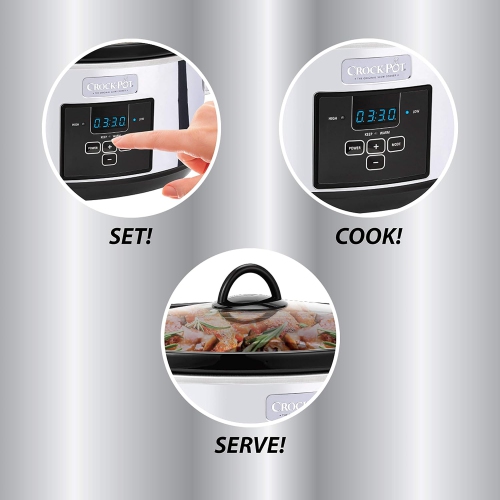 Crock-Pot 7 Quart Programmable Slow Cooker with Digital Timer, Food Warmer