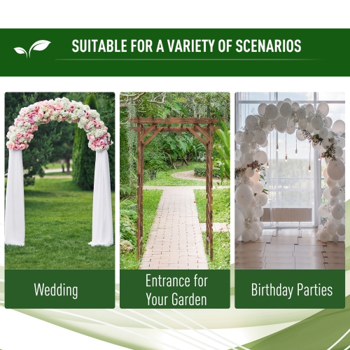 Outsunny 79" Wooden Garden Trellis, Countryside Arched Arbour with Pergola Style Roof for Climbing Vines for Ceremony Party Weddings