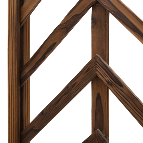 Outsunny 79" Wooden Garden Trellis, Countryside Arched Arbour with Pergola Style Roof for Climbing Vines for Ceremony Party Weddings