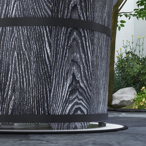 Outsunny Smokeless Fire Pit with Fireproof Mat, 20" Barrel Style Portable Wood Burning Firepit, Magnesium Oxide Low Smoke Camping Bonfire Stove, Black