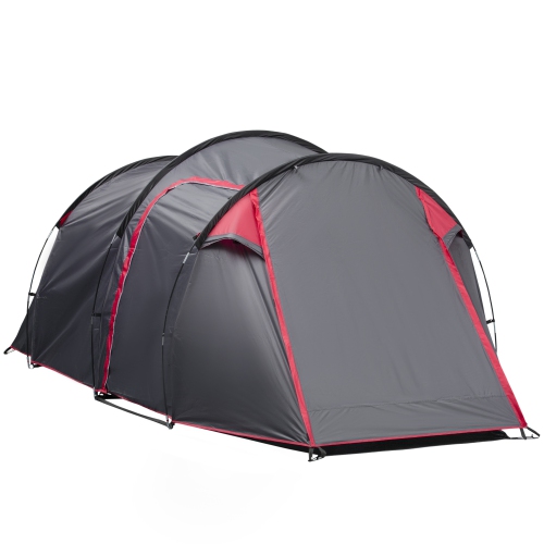 Outsunny Camping Dome Tent w/ Vestibule for 2-3 Person with Weatherproof Screen Room Vestibule Backpacking Tent Lightweight for Fishing & Hiking Dark