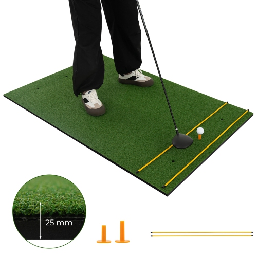 GYMAX  5 X 3 Ft Golf Hitting Mat Artificial Indoor Outdoor Turf Golf Training Mat 25 Mm
