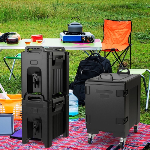 Gymax Insulated Beverage Dispenser 2.5 Gallon Hot & Cold Drink w/ Handles