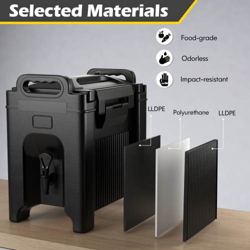 Gymax 3 Pack Insulated Beverage Dispenser 2.5 Gallon Hot & Cold Drink w/ Handles