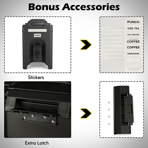 Gymax 2 Pack Insulated Beverage Dispenser 2.5 Gallon Hot & Cold Drink w/ Handles