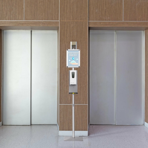 Gymax Automatic Soap Dispenser Touchless Sanitizing Station w/ Sign Board