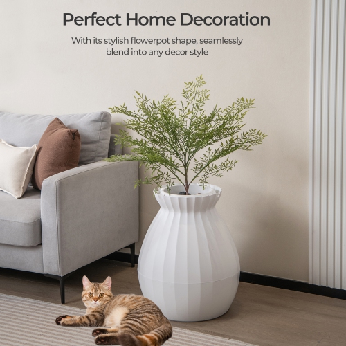 Gymax Smart Plant Cat Litter Box with Electronic Odor Removal & Sterilization