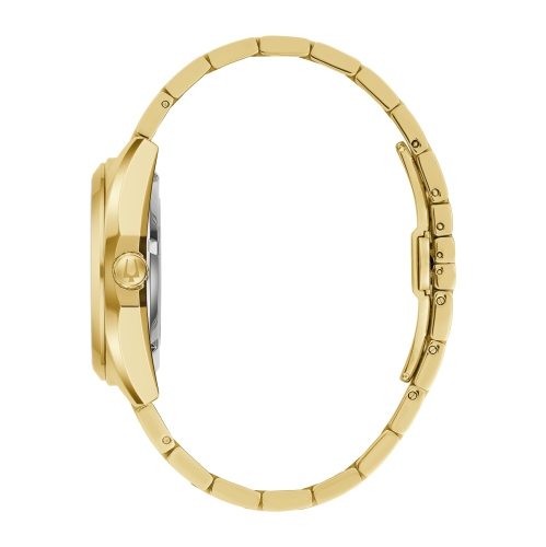 Montre automatique pour hommes avec boîtier et bracelet en acier inoxydable doré et cadran champagne 39&nbsp;mm de Bulova