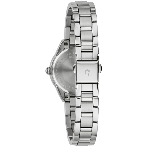 Montre à quartz pour femmes Sutton de Bulova 28 mm avec boîtier et bracelet en acier inoxydable argenté et cadran rose